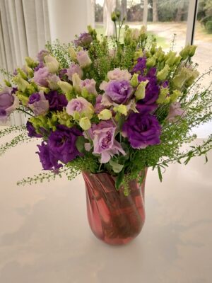 Bouquet de Lysianthus violets et parmes