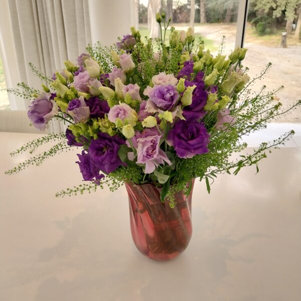 Bouquet de Lysianthus violets et parmes