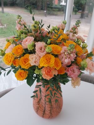 Vase torsade orange