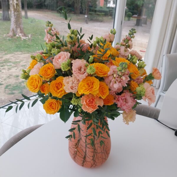 Vase torsade orange