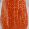 Vase torsadé orange motifs craquelés transparents