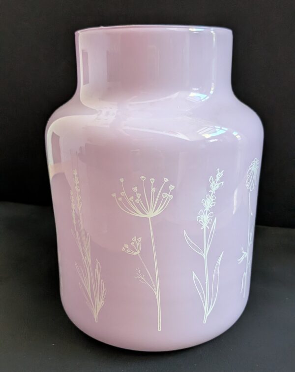 Vase imprimé floral lilas Brillant