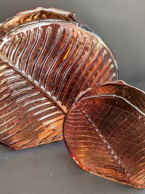 Vases ronds assortis feuille marron